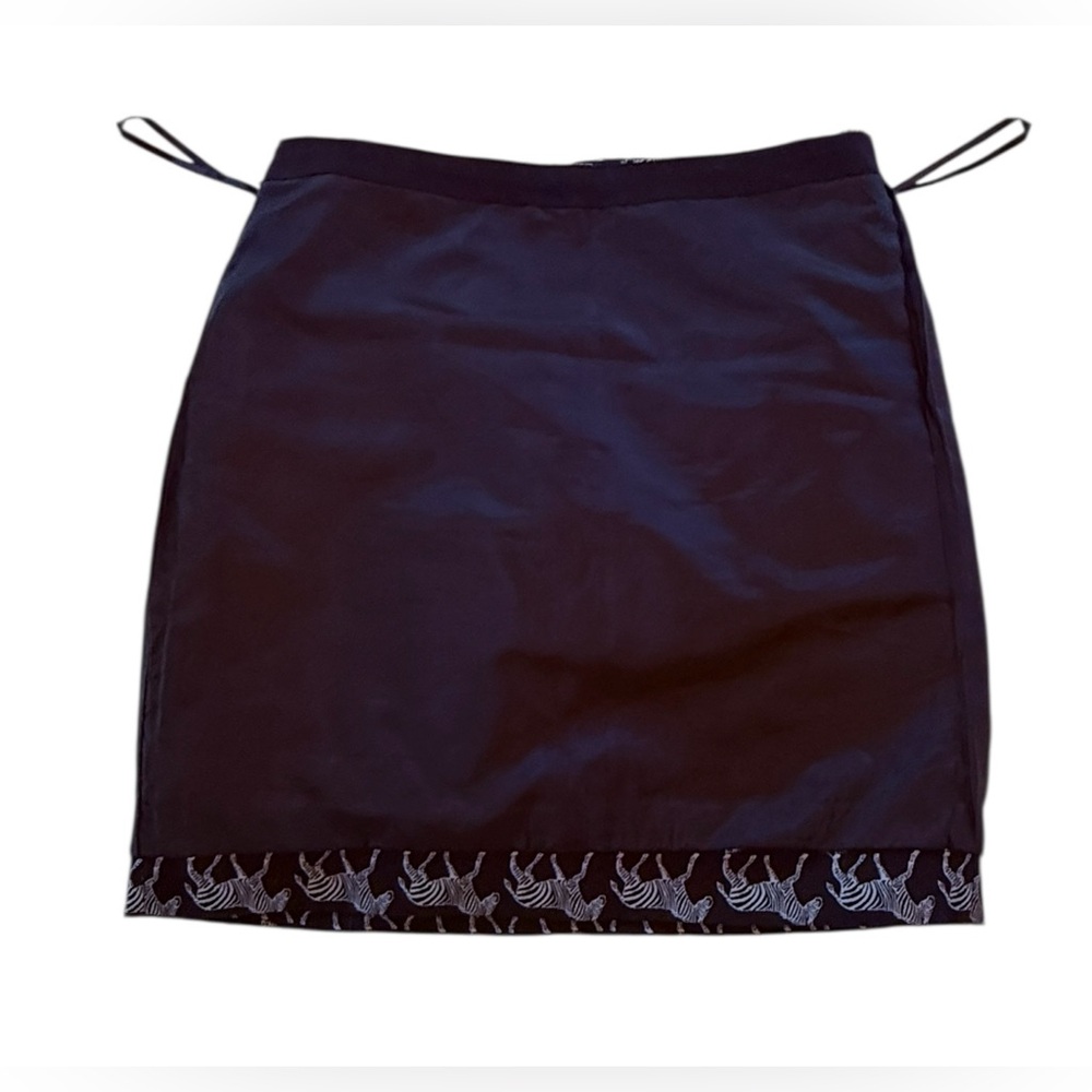 J. Crew Jacquard Zebra Mini Skirt Black Silver Metallic Pattern Size 00 - Picture 15 of 16